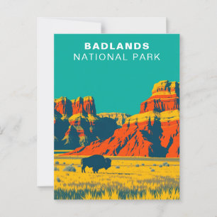 Badlands National Park South Dakota Reise Vintage Postkarte