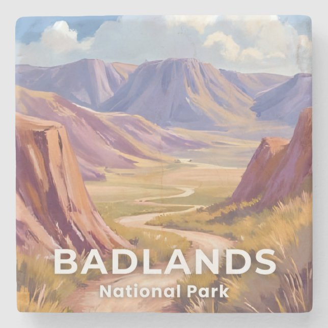 Badlands National Park South Dakota Travel Art Steinuntersetzer (Vorderseite)