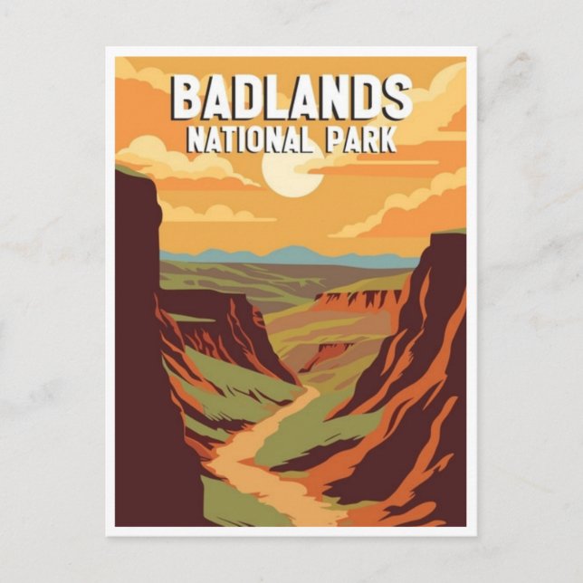 Badlands National Park South Dakota Vintag Postkarte (Vorderseite)