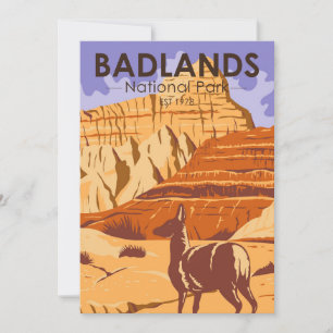 Badlands National Park South Dakota Vintage Feiertagskarte