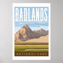 Badlands National Park Travel Poster Print