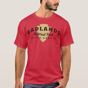Badlands-Nationalpark - Brauner Text T-Shirt