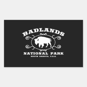 Badlands Nationalpark Buffalo Rechteckiger Aufkleber
