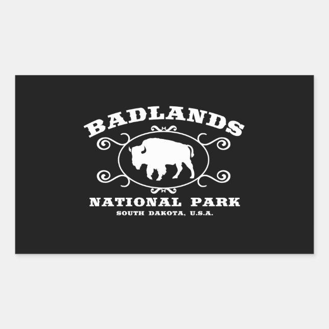 Badlands Nationalpark Buffalo Rechteckiger Aufkleber (Vorderseite)