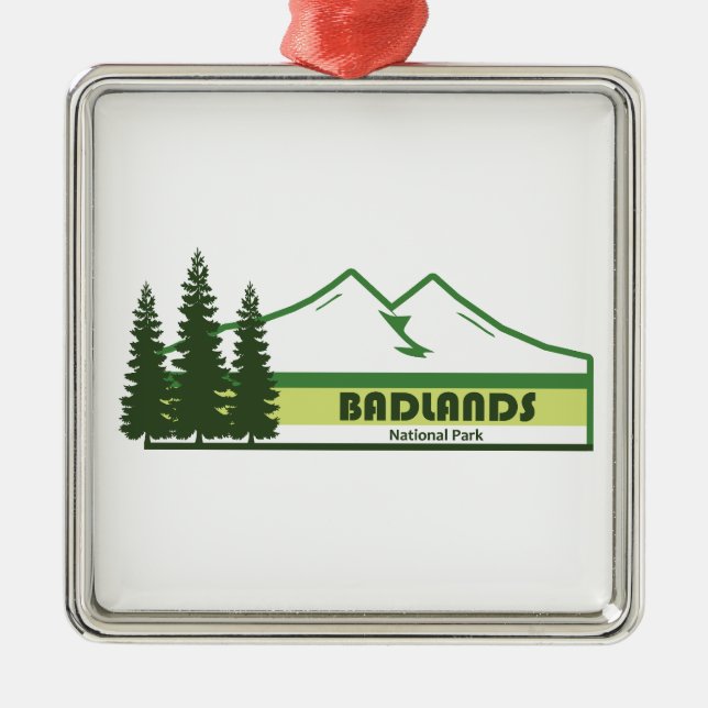 Badlands Nationalpark Grüne Streifen Ornament Aus Metall (Vorne)
