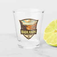Badlands Nationalpark Illustration Retro