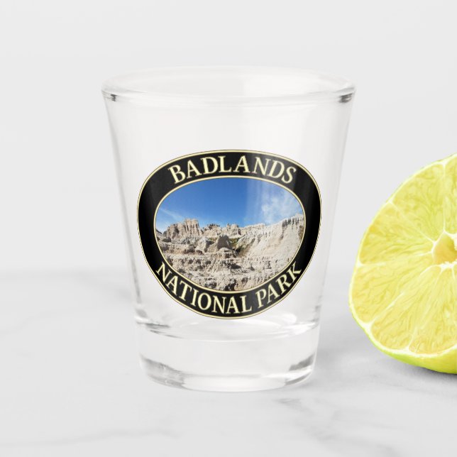 Badlands-Nationalpark in Süddakota Schnapsglas (Vorderseite)