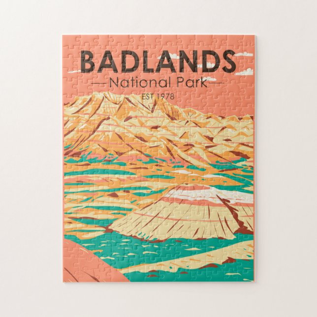 Badlands Nationalpark Landschaft Vintag  (Vertikal)