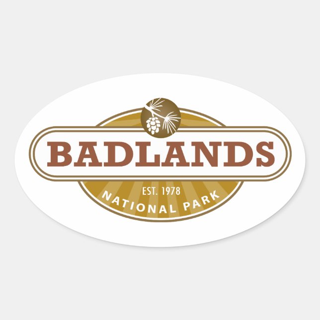 Badlands-Nationalpark Ovaler Aufkleber (Vorderseite)