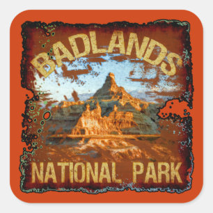 Badlands-Nationalpark Quadratischer Aufkleber