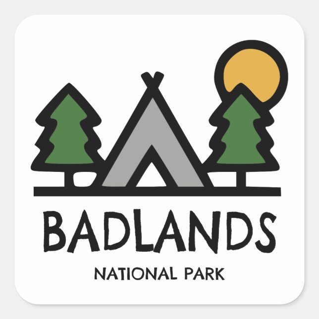 Badlands-Nationalpark Quadratischer Aufkleber (Vorderseite)