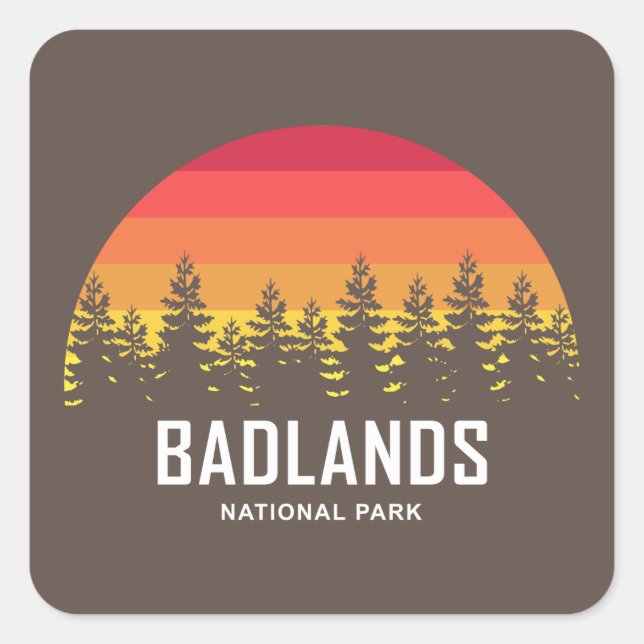 Badlands-Nationalpark Quadratischer Aufkleber (Vorderseite)
