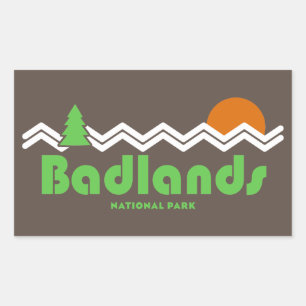 Badlands Nationalpark Retro Rechteckiger Aufkleber