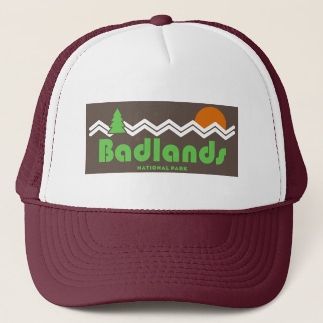Badlands Nationalpark Retro Truckerkappe (Vorderseite)