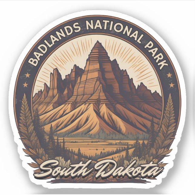 Badlands Nationalpark Süd Dakota Aufkleber (Vorderseite)