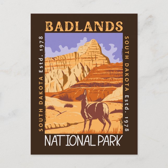 Badlands-Nationalpark Süd-Dakota gestört Postkarte (Vorderseite)