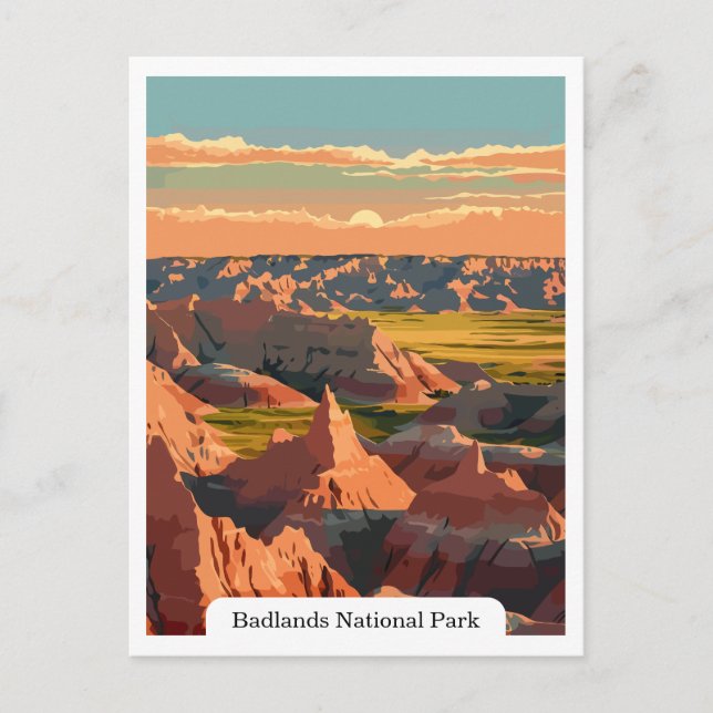 Badlands Nationalpark Süd Dakota Vintag Postkarte (Vorderseite)
