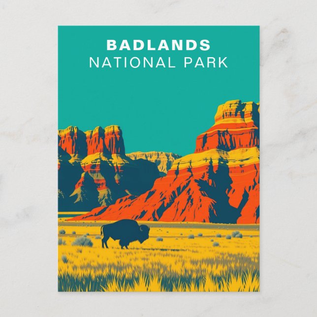 Badlands Nationalpark Süd Dakota Vintag Postkarte (Vorderseite)