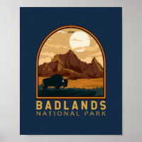 Badlands Nationalpark Vintages Emblem