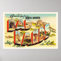 Badlands North Dakota ND Vintage Reise Souvenir