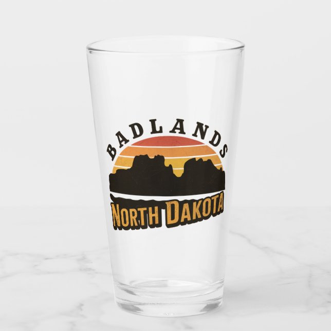 Badlands North Dakota Retro Glas (Vorderseite)
