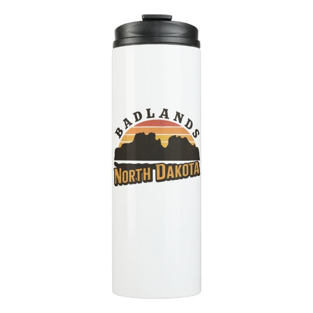 Badlands North Dakota Retro Thermosbecher (Vorderseite)