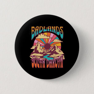 Badlands South Dakota Natur Wandern Berge Outdoor Button