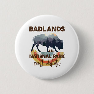 Badlands South Dakota Shirt Sd Nationalpark Wander Button