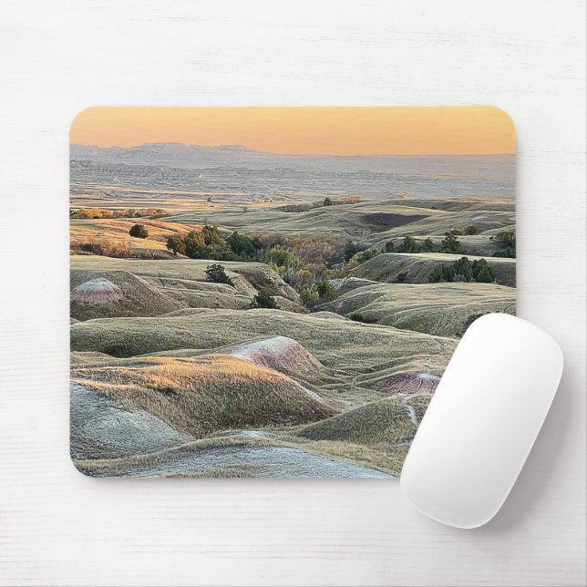 Badlands Sunset Dakota Landschaft Mousepad (Mit Mouse)