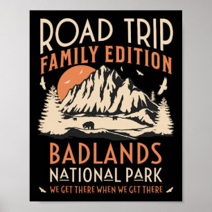 Badlands Us National Park Familienreise Urlaub Poster