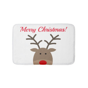Badmatte der frohen Weihnachten mit niedlichem Badematte