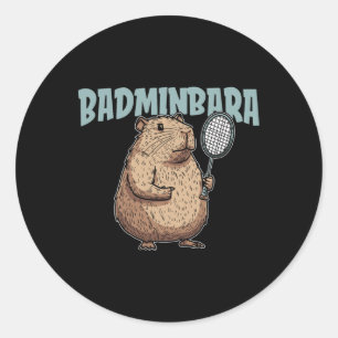 Badminbara Shuttle Racquet - Team Badminton Capyba Runder Aufkleber
