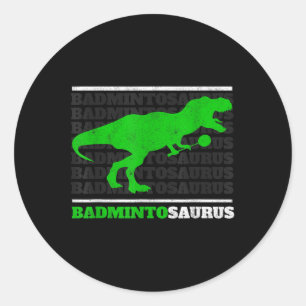 Badminto Saurus Rex Birdie Shuttle Dino Badminton Runder Aufkleber