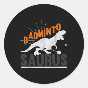 Badminto Saurus Rex Birdie Shuttle Dinosaur Federb Runder Aufkleber