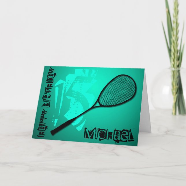 Badminton 15. Geburtstag personalisierte Grußkarte Karte (Vorderseite)