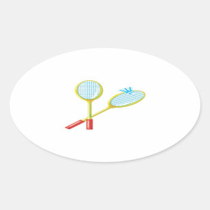 Badminton 3 ovaler aufkleber