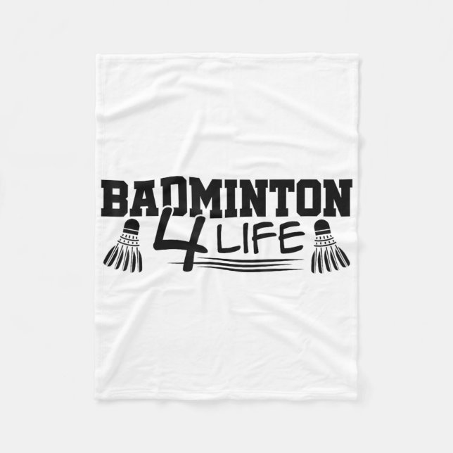 Badminton 4 Life Graphic Badminton Player Shuttle  Fleecedecke (Vorderseite)