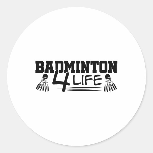 Badminton 4 Life Graphic Badminton Player Shuttle Runder Aufkleber (Vorderseite)