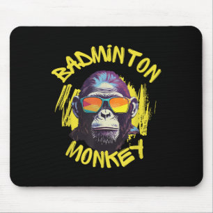Badminton-Affe mit Schläger Federball Dschungel Sp Mousepad