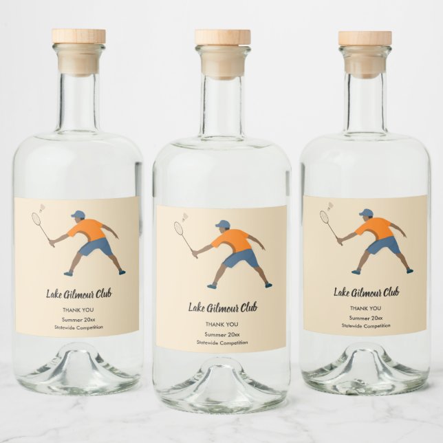 Badminton Alkoholflaschenetikett (Flaschen)