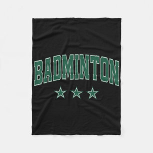 Badminton All Green Stars Clic Retro Varsity Text Fleecedecke