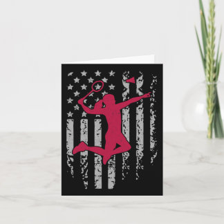 Badminton American Flag Patriotic High School Spar Karte