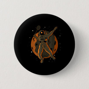 Badminton Astronaut Weltraum Raumfahrer Button