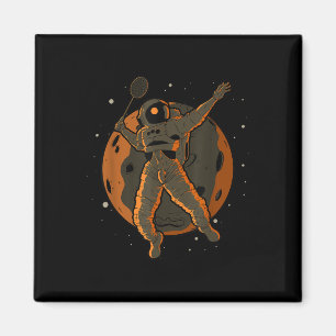 Badminton Astronaut Weltraum Raumfahrer  Magnet