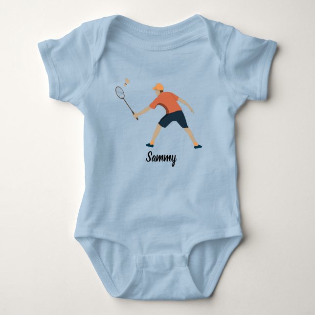 Badminton Baby Strampler (Vorderseite)