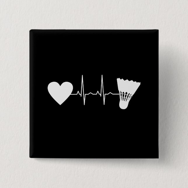 Badminton - Badminton Ball Heartbeat Button (Vorderseite)