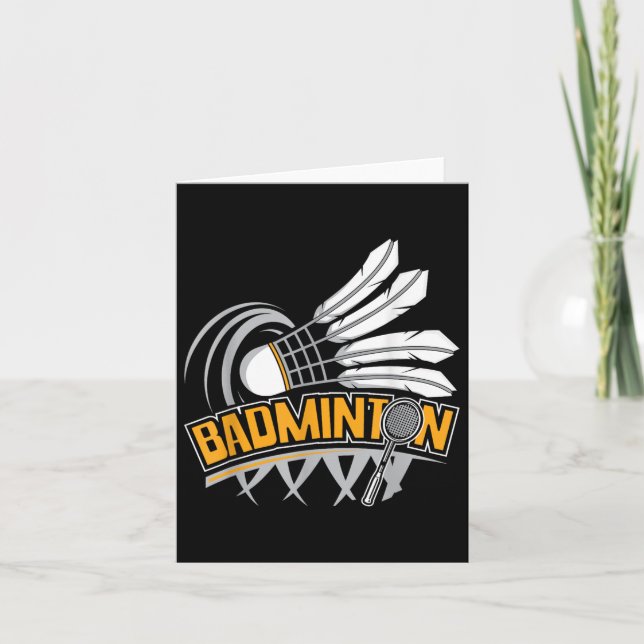 Badminton - Badminton Player Shuttle Birdie Karte (Vorderseite)