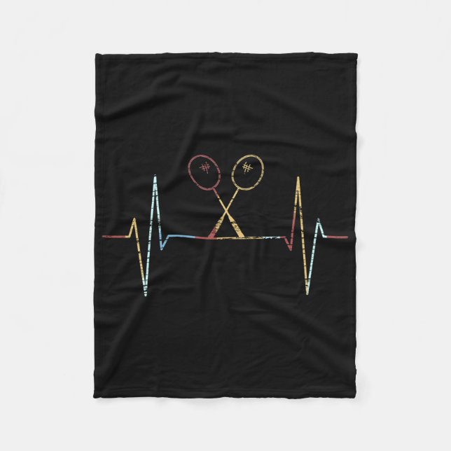 Badminton - Badminton Racket Heartbeat Fleecedecke (Vorderseite)