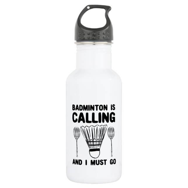 Badminton - Badminton ruft Edelstahlflasche (Vorderseite)