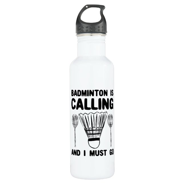 Badminton - Badminton ruft Edelstahlflasche (Vorderseite)